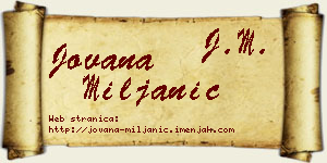 Jovana Miljanić vizit kartica